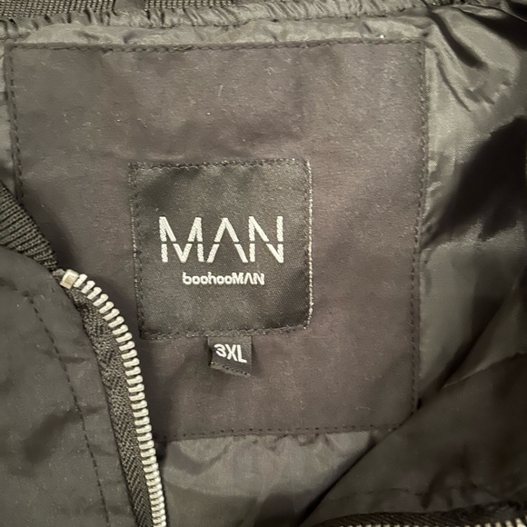 Boohoo Man Black Bomber Jacket Size 3XL - Picture 3 of 4